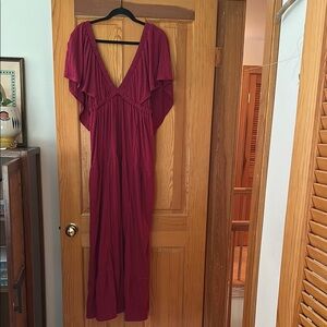 Free People La La burgundy Maxi Dress